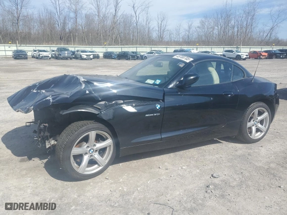 2010 BMW Z4 sDrive30i with VIN WBALM5C57AE162215, listed as a Copart auction lot 49708785 with 0 mi miles and Salvage Title. Bid and sale history available at carsss.com. Image 1.