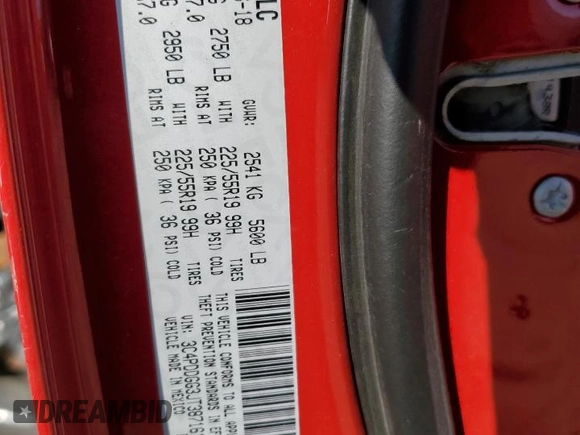 2018 Dodge Journey Crossroad with VIN 3C4PDDGG3JT387161, listed as a Copart auction lot 44613065 with Not Provided miles and Salvage Title. Bid and sale history available at DreamBid. Image 15.