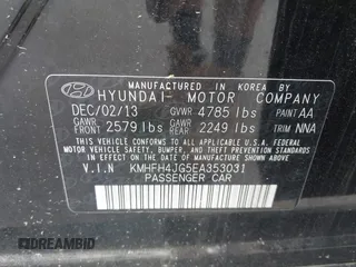 2014 Hyundai Azera Limited z VIN KMHFH4JG5EA353031, wystawiony jako IAAI lot #42481763 z przebiegiem 90 244 mil mil oraz . Historia ofert i sprzedaży dostępna na DreamBid. Obrazek 9.