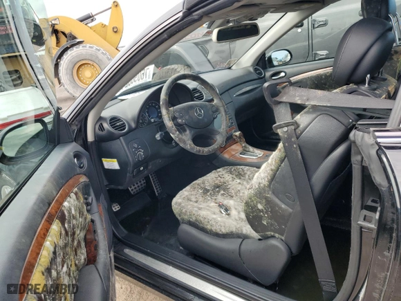 2009 Mercedes-Benz CLK-Class 3.5L with VIN WDBTK56F39T108168, listed as a Copart auction lot 76090024 with 0 mi miles and Salvage Title. Bid and sale history available at carsss.com. Image 7.