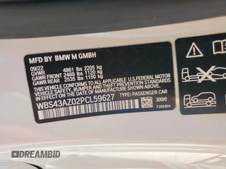 2023 BMW M4 Competition xDrive with VIN WBS43AZ02PCL59627, listed as a Copart auction lot 41871475 with 0 mi miles and Salvage Title. Bid and sale history available at carsss.com. Image 13.