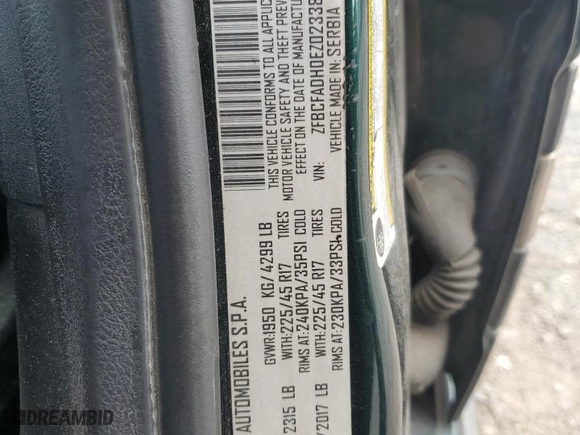 2014 FIAT 500L Trekking with VIN ZFBCFADH0EZ023382, listed as a Copart auction lot 70666344 with 126,097 mi miles and Salvage Title. Bid and sale history available at carsss.com. Image 13.