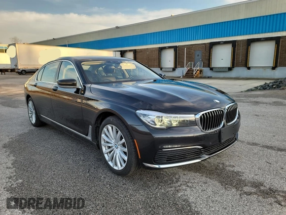 2019 BMW 7 Series 740i xDrive with VIN WBA7E4C55KGV28252, listed as a Copart auction lot 50657795 with 60,789 mi miles and Salvage title. Bid and sale history available at DreamBid. Image 1.