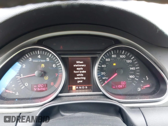 2007 Audi Q7 Premium Plus with VIN WA1EY74L97D030932, listed as a IAAI auction lot 42454256 with 110,871 mi miles and . Bid and sale history available at DreamBid. Image 7.