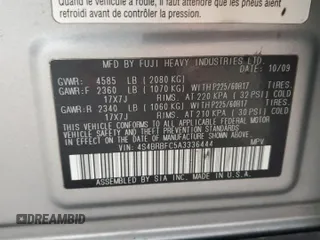 2010 Subaru Outback Premium All-Weather Anniversary z VIN 4S4BRBFC5A3336444, wystawiony jako Copart lot #55017885 z przebiegiem 209 478 mil mil oraz Szkoda całkowita • Salvage title. Historia ofert i sprzedaży dostępna na DreamBid. Obrazek 13.
