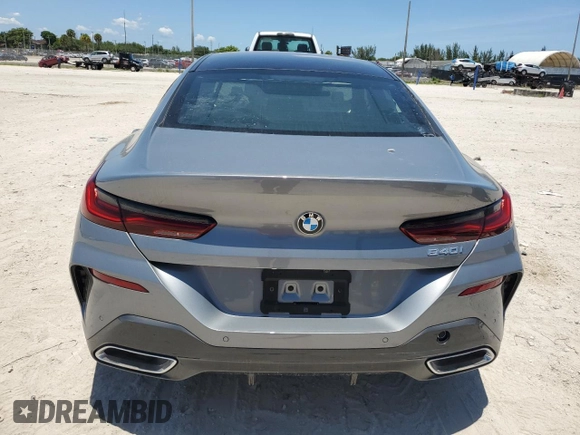 2024 BMW 8 Series 840i with VIN WBAGV2C02RCP37314, listed as a Copart auction lot 56403074 with 94 mi miles and Salvage Title. Bid and sale history available at carsss.com. Image 6.