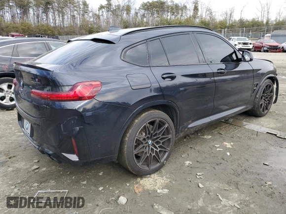2023 BMW X4 M with VIN 5YM23EC03P9S24918, listed as a Copart auction lot 45127705 with 9,817 mi miles and Salvage Title. Bid and sale history available at carsss.com. Image 3.