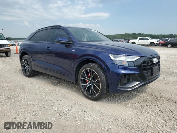 2020 Audi Q8 Premium Plus with VIN WA1EVAF11LD025333, listed as a Copart auction lot 65664624 with 58,913 mi miles and Salvage Title. Bid and sale history available at carsss.com. Image 4.