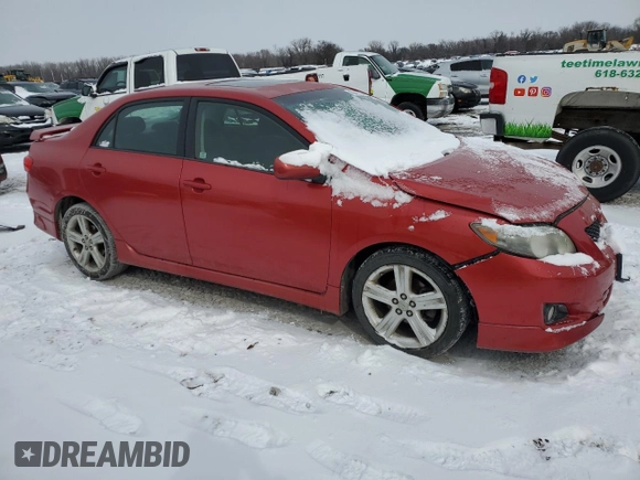 2009 Toyota Corolla XRS with VIN 1NXBE40E59Z102022, listed as a Copart auction lot 45042115 with 92,626 mi miles and Salvage Title. Bid and sale history available at carsss.com. Image 4.