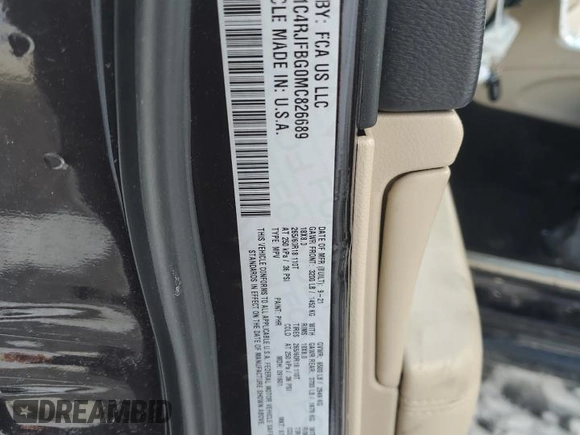 2021 Jeep Grand Cherokee Limited X with VIN 1C4RJFBG0MC826689, listed as a Copart auction lot 47818705 with 24,610 mi miles and Salvage title. Bid and sale history available at DreamBid. Image 14.