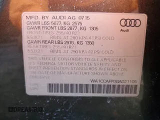 2016 Audi SQ5 Premium Plus with VIN WA1CCAFP0GA021105, listed as a Copart auction lot 79465394 with 133,434 mi miles and Salvage Title. Bid and sale history available at carsss.com. Image 14.