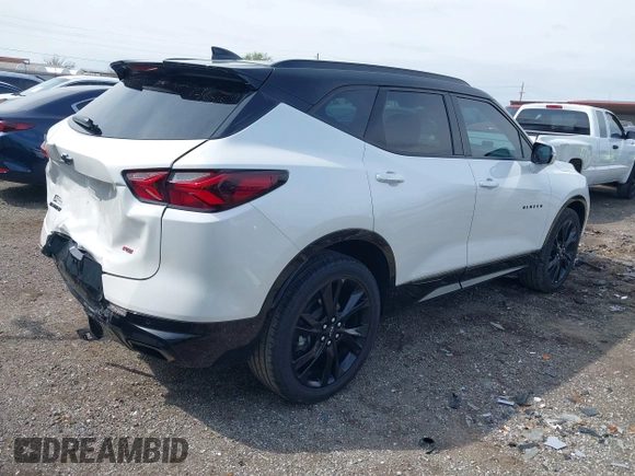 2022 Chevrolet Blazer RS with VIN 3GNKBERS2NS202155, listed as a IAAI auction lot 41918572 with 49,346 mi miles and . Bid and sale history available at DreamBid. Image 4.