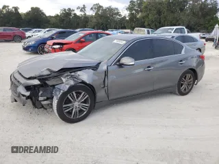2017 Infiniti Q50 3.0t Premium with VIN JN1EV7AP7HM730037, listed as a Copart auction lot 79605044 with 106,596 mi miles and Salvage Title. Bid and sale history available at carsss.com. Image 1.