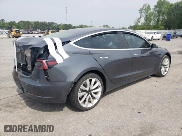 2018 Tesla Model 3 Long Range Battery with VIN 5YJ3E1EBXJF100415, listed as a Copart auction lot 53295825 with Not Provided miles and Salvage Title. Bid and sale history available at DreamBid. Image 3.