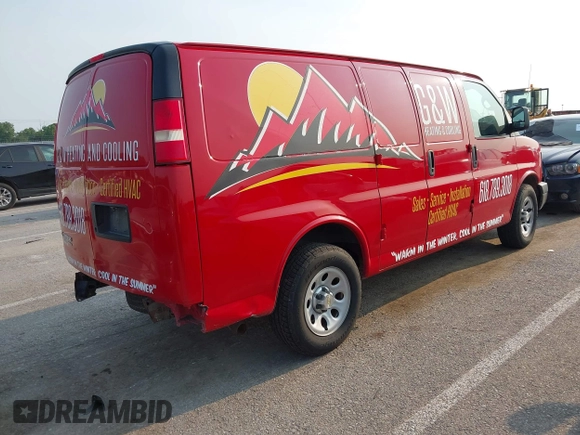 2014 Chevrolet Express Cargo with VIN 1GCSGAFX3E1156517, listed as a IAAI auction lot 42407242 with 154,000 mi miles and . Bid and sale history available at DreamBid. Image 4.