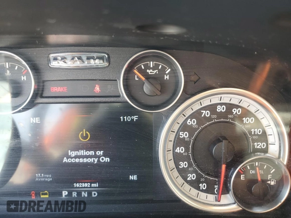 2013 Ram 2500 Laramie with VIN 3C6UR5FL7DG541092, listed as a Copart auction lot 50466065 with 162,392 mi miles and Salvage title. Bid and sale history available at DreamBid. Image 9.
