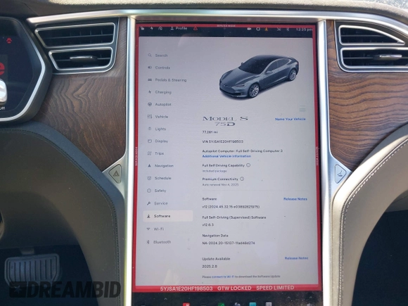 2017 Tesla Model S 100D with VIN 5YJSA1E20HF198503, listed as a IAAI auction lot 41843782 with 77,281 mi miles and . Bid and sale history available at DreamBid. Image 19.