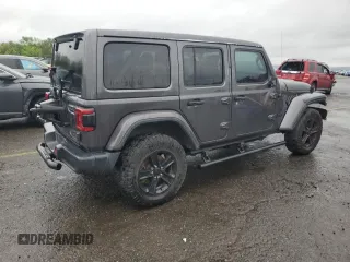 2020 Jeep Wrangler Unlimited Sahara Altitude with VIN 1C4HJXEM5LW293741, listed as a Copart auction lot 58801565 with 97,460 mi miles and Salvage title. Bid and sale history available at DreamBid. Image 3.