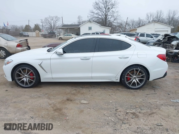 2020 Genesis G70 3.3T with VIN KMTG34LEXLU060919, listed as a IAAI auction lot 41619579 with 69,859 mi miles. Bid and sale history available at carsss.com. Image 15.