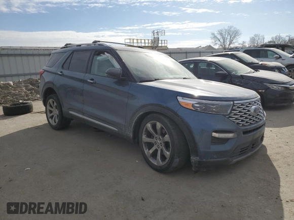 2020 Ford Explorer Platinum with VIN 1FM5K8HC0LGB52526, listed as a Copart auction lot 41888935 with 92,386 mi miles and Salvage Title. Bid and sale history available at carsss.com. Image 4.