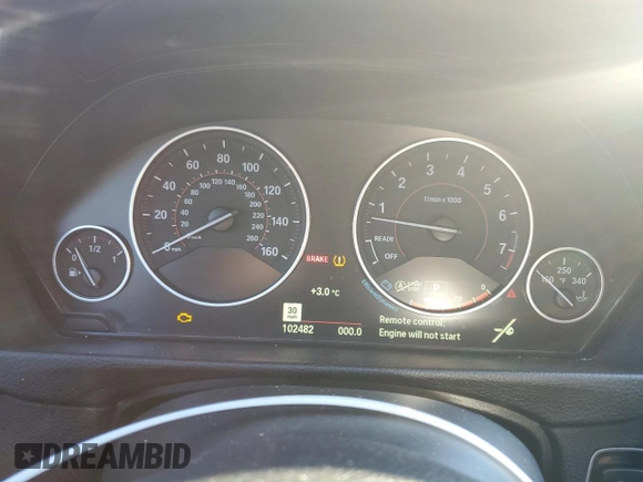2015 BMW 4 Series 435i xDrive with VIN WBA4B3C59FGV48533, listed as a Copart auction lot 87441184 with 102,482 mi miles and Salvage Title. Bid and sale history available at DreamBid. Image 9.
