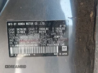 2016 Honda Fit EX с VIN JHMGK5H74GX045286, выставлен на аукционе IAAI как лот 42313084 с пробегом 96 616 миль миль и . История ставок и продаж доступна на DreamBid. Изображение 9.
