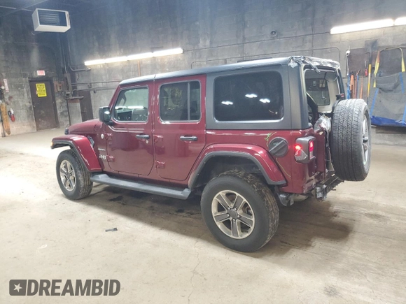 2021 Jeep Wrangler Unlimited Sahara z VIN 1C4HJXEGXMW758252, wystawiony jako Copart lot #50489015 z przebiegiem 38 388 mil mil oraz Szkoda całkowita • Salvage title. Historia ofert i sprzedaży dostępna na DreamBid. Obrazek 2.