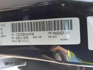 2015 Chrysler 200 S with VIN 1C3CCCBB9FN674748, listed as a IAAI auction lot 42042220 with 162,187 mi miles. Bid and sale history available at carsss.com. Image 9.