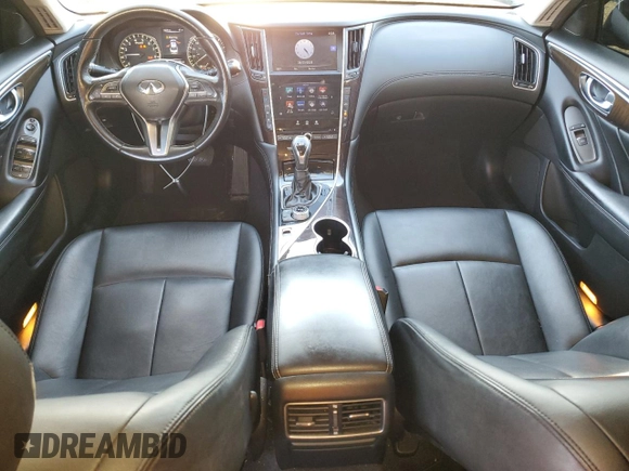 2018 Infiniti Q50 3.0t LUXE with VIN JN1EV7APXJM590796, listed as a Copart auction lot 47481395 with 91,360 mi miles and Salvage Title. Bid and sale history available at carsss.com. Image 8.