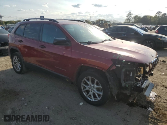 2016 Jeep Cherokee Sport with VIN 1C4PJLABXGW258322, listed as a Copart auction lot 51008975 with 128,865 mi miles and Salvage title. Bid and sale history available at DreamBid. Image 4.