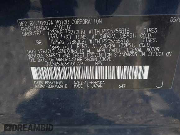 2008 Scion xB z VIN JTLKE50E681011291, wystawiony jako IAAI lot #42119520 z przebiegiem 109 766 mil mil oraz . Historia ofert i sprzedaży dostępna na DreamBid. Obrazek 9.