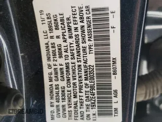 2020 Honda Insight Touring with VIN 19XZE4F98LE003522, listed as a Copart auction lot 51084565 with 73,763 mi miles and Salvage Title. Bid and sale history available at carsss.com. Image 12.