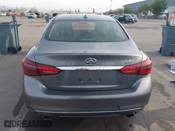 2019 Infiniti Q50 3.0t LUXE with VIN JN1EV7APXKM542829, listed as a IAAI auction lot 41146340 with 43,708 mi miles. Bid and sale history available at carsss.com. Image 16.