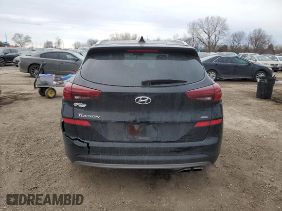 2019 Hyundai Tucson Limited with VIN KM8J3CAL9KU045869, listed as a Copart auction lot 46096745 with 51,691 mi miles and Salvage title. Bid and sale history available at DreamBid. Image 6.