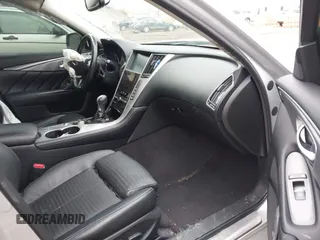 2014 Infiniti Q50 Hybrid Sport with VIN JN1AV7AR3EM703431, listed as a IAAI auction lot 41710414 with 213,611 mi miles. Bid and sale history available at carsss.com. Image 5.