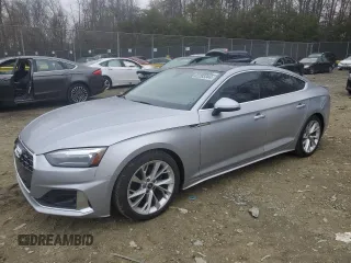2021 Audi A5 Sportback Premium with VIN WAUABCF54MA027251, listed as a Copart auction lot 82293344 with 89,607 mi miles and Salvage Title. Bid and sale history available at carsss.com. Image 1.