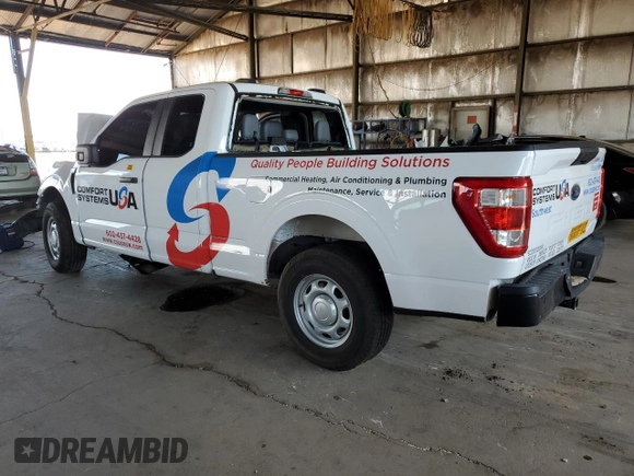 2021 Ford F-150 XL with VIN 1FTEX1CBXMKE12215, listed as a Copart auction lot 58756335 with Not provided miles and Salvage title. Bid and sale history available at DreamBid. Image 2.