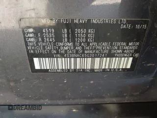 2016 Subaru Legacy 2.5i Premium with VIN 4S3BNAC65G3017241, listed as a IAAI auction lot 41697609 with 164,076 mi miles. Bid and sale history available at carsss.com. Image 9.