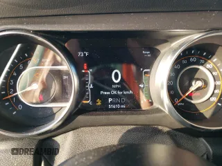 2021 Jeep Wrangler Unlimited Sahara High Altitude with VIN 1C4HJXEG0MW671105, listed as a Copart auction lot 74175244 with 51,610 mi miles and Salvage title. Bid and sale history available at DreamBid. Image 9.