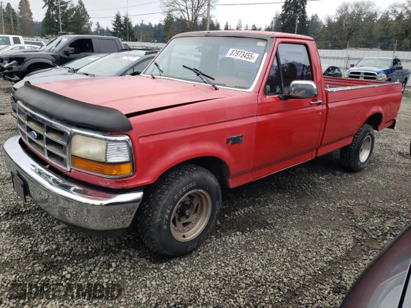 1992 Ford F-150 with VIN 1FTEF15H4NPA80362, listed as a Copart auction lot 87973455 with 0 mi miles and Clean Title. Bid and sale history available at carsss.com. Image 1.