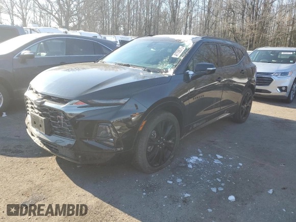 2022 Chevrolet Blazer RS z VIN 3GNKBKRSXNS231658, wystawiony jako Copart lot #41759075 z przebiegiem 52 149 mil mil oraz Szkoda całkowita • Salvage title. Historia ofert i sprzedaży dostępna na DreamBid. Obrazek 1.