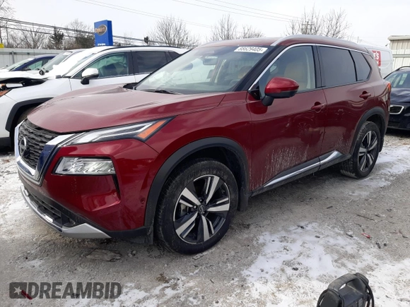 2022 Nissan Rogue Platinum with VIN JN8BT3DD0NW273981, listed as a Copart auction lot 88629405 with 28,133 mi miles and Salvage Title. Bid and sale history available at DreamBid. Image 1.