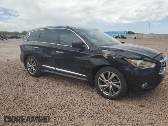 2014 Infiniti QX60 with VIN 5N1AL0MN8EC514830, listed as a Copart auction lot 53358405 with 201,527 mi miles and Salvage title. Bid and sale history available at DreamBid. Image 4.
