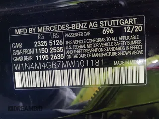 2021 Mercedes-Benz GLB 250 z VIN W1N4M4GB7MW101181, wystawiony jako IAAI lot #42064114 z przebiegiem 38 934 mil mil oraz . Historia ofert i sprzedaży dostępna na DreamBid. Obrazek 9.