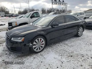 2017 Audi A8 L with VIN WAU44AFD8HN013967, listed as a Copart auction lot 87092814 with 90,880 mi miles and Salvage Title. Bid and sale history available at carsss.com. Image 1.
