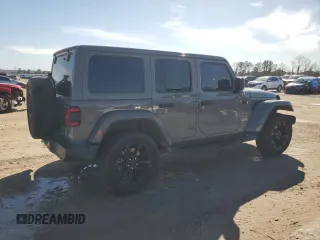 2023 Jeep Wrangler Sahara with VIN 1C4JJXP61PW505122, listed as a Copart auction lot 46719615 with 28,691 mi miles and Salvage Title. Bid and sale history available at DreamBid. Image 3.
