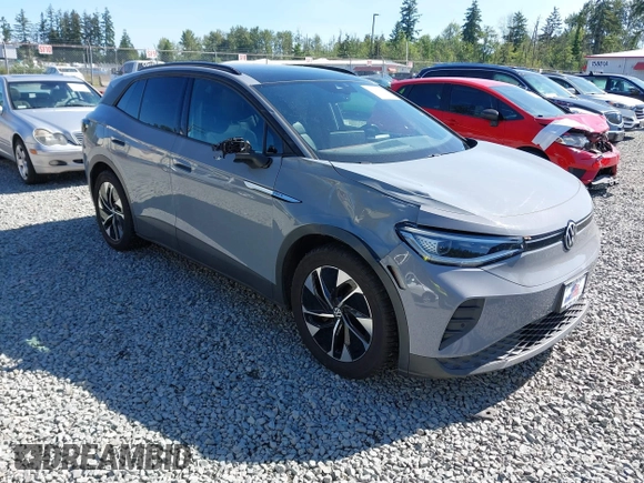 2021 Volkswagen ID.4 Pro S z VIN WVGTMPE20MP058882, wystawiony jako IAAI lot #42317440 z przebiegiem 64 473 mil mil oraz . Historia ofert i sprzedaży dostępna na DreamBid. Obrazek 1.