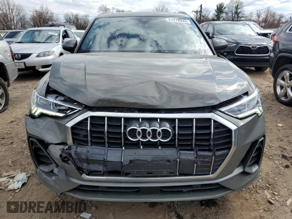 2021 Audi Q3 S line Premium Plus with VIN WA1EECF39M1153500, listed as a Copart auction lot 47378933 with 26,143 mi miles and . Bid and sale history available at DreamBid. Image 5.