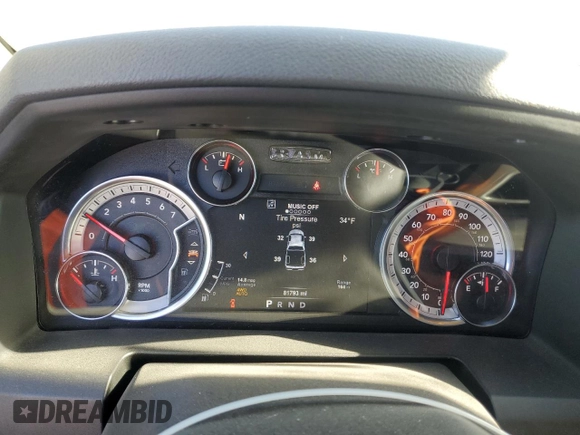 2019 Ram 1500 Big Horn with VIN 1C6RR7TT7KS623562, listed as a Copart auction lot 83862704 with 81,793 mi miles and Salvage title. Bid and sale history available at DreamBid. Image 9.