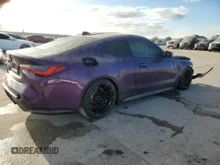 2023 BMW M4 Competition xDrive with VIN WBS43AZ03PCM33749, listed as a Copart auction lot 80803184 with 0 mi miles and Salvage Title. Bid and sale history available at carsss.com. Image 3.